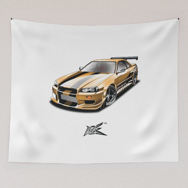 Item preview, nissan skyline gtr r34 movie car black yellow  designed and sold by NaquashM.