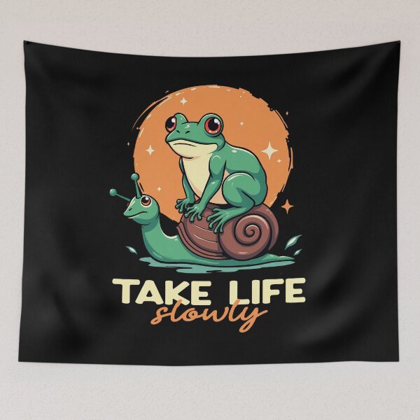 Item preview, "Take Life Slowly" - Frog Snail Cottagecore Nature Mindfulness designed and sold by Infinitee8hirts.
