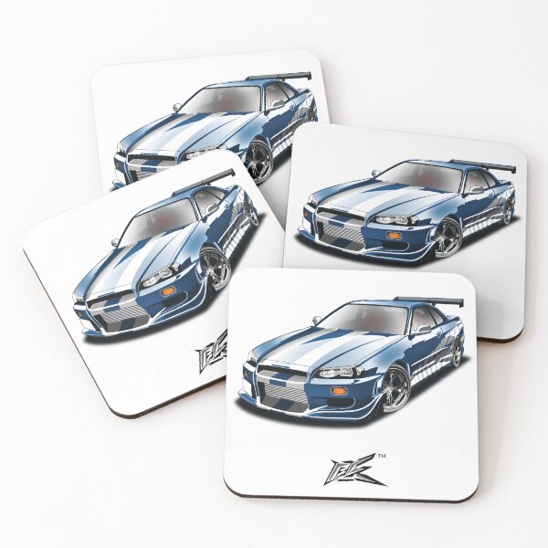 Item preview, nissan skyline gtr r34 movie car white blue  designed and sold by NaquashM.