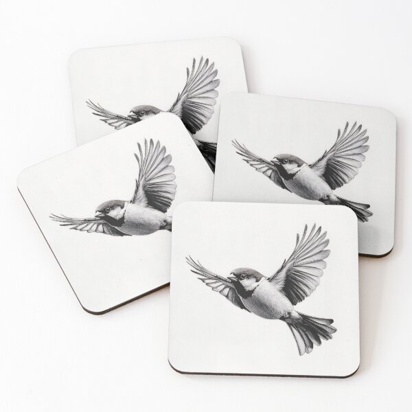Item preview, Black and white House Sparrow pencil drawing designed and sold by Pencil-Art.