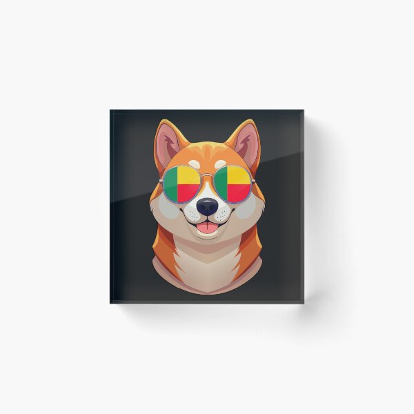 Item preview, Vintage Patriotic Shiba Inu Beninese Flag designed and sold by DreamBrushy.