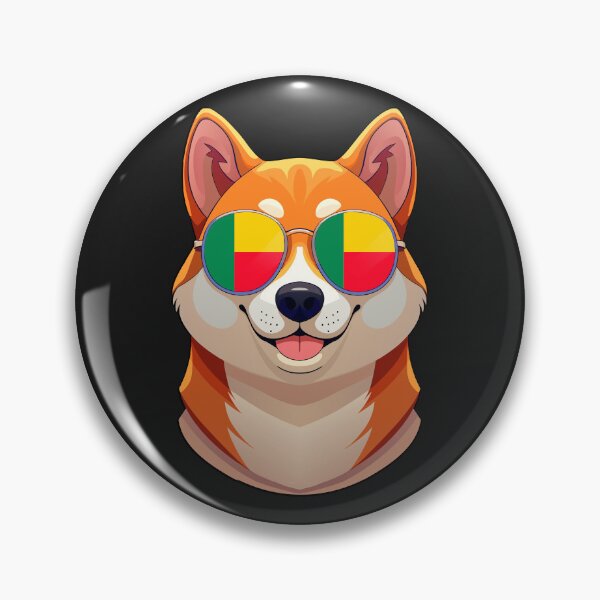 Item preview, Vintage Patriotic Shiba Inu Beninese Flag designed and sold by DreamBrushy.