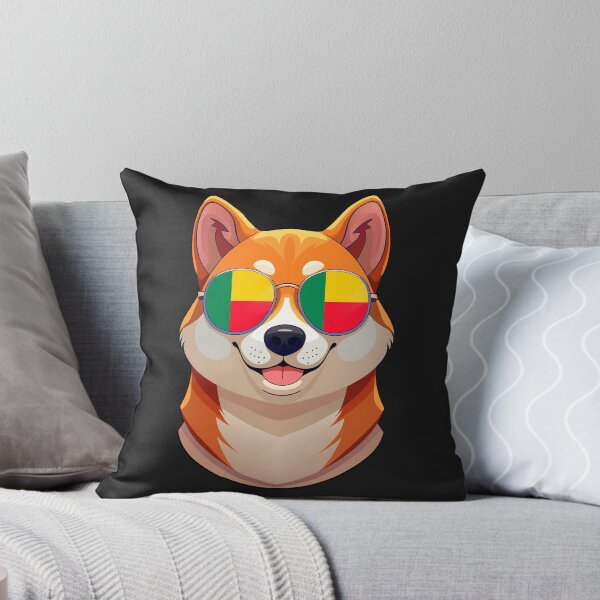 Item preview, Vintage Patriotic Shiba Inu Beninese Flag designed and sold by DreamBrushy.