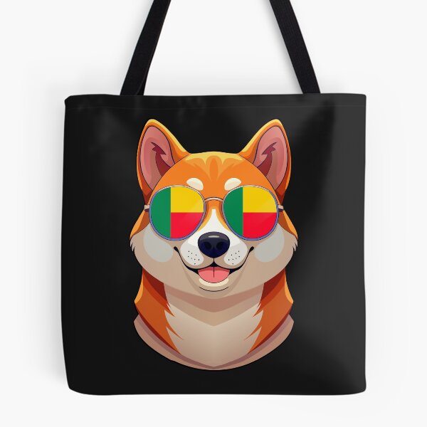 Item preview, Vintage Patriotic Shiba Inu Beninese Flag designed and sold by DreamBrushy.