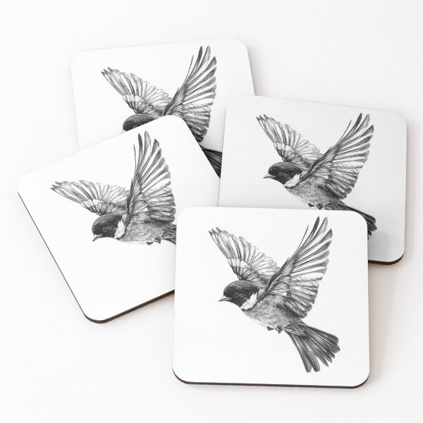Item preview, Black and white House Sparrow pencil drawing designed and sold by Pencil-Art.