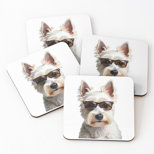 Item preview, Funny cool West Highland White Terrier dog wearing sunglasses designed and sold by LazyOwlStore.