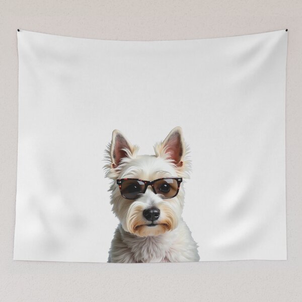 Item preview, Funny cool West Highland White Terrier dog wearing sunglasses designed and sold by LazyOwlStore.