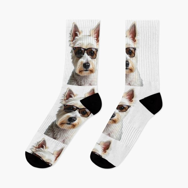 Item preview, Funny cool West Highland White Terrier dog wearing sunglasses designed and sold by LazyOwlStore.