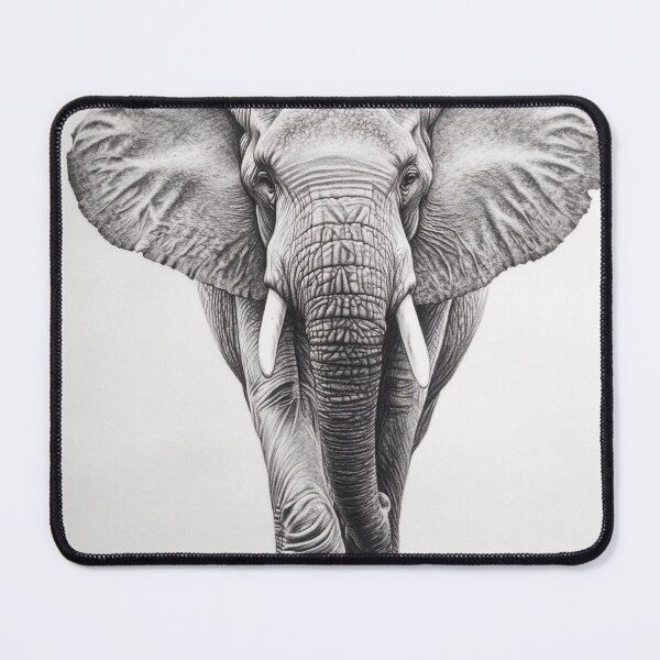 Item preview, Black and White Elephant pencil drawing designed and sold by Pencil-Art.