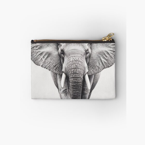 Item preview, Black and White Elephant pencil drawing designed and sold by Pencil-Art.