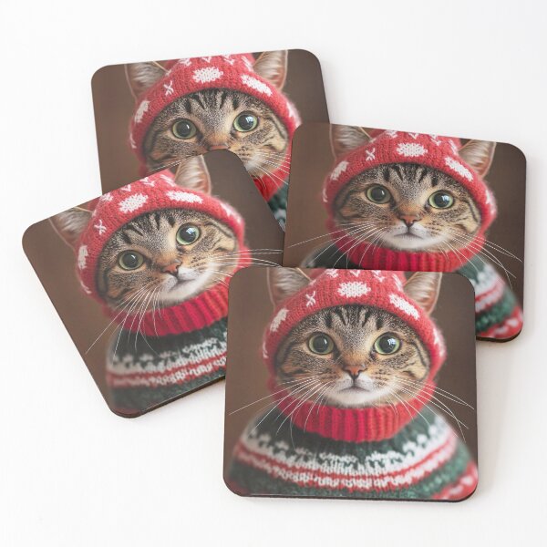 Item preview, Cute Christmas Cat, Funny Retro Animal Photo designed and sold by CheekyAnimalz.