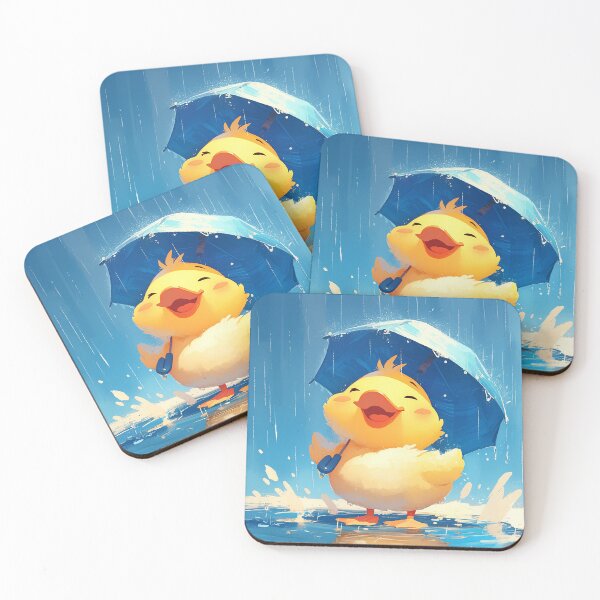 Item preview, Joyful Duck with Umbrella in Rain designed and sold by Christian Weiss.