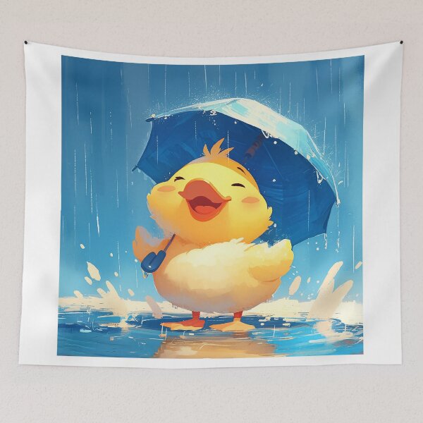 Item preview, Joyful Duck with Umbrella in Rain designed and sold by Christian Weiss.