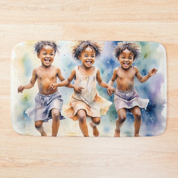 Item preview, Happy African Children - Watercolor Art Design designed and sold by tarzbol.