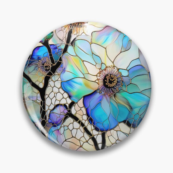 Item preview, Spring Vibe “Stained Glass” design - floral, leaves and colourful designed and sold by Chestnut Falls Studio.