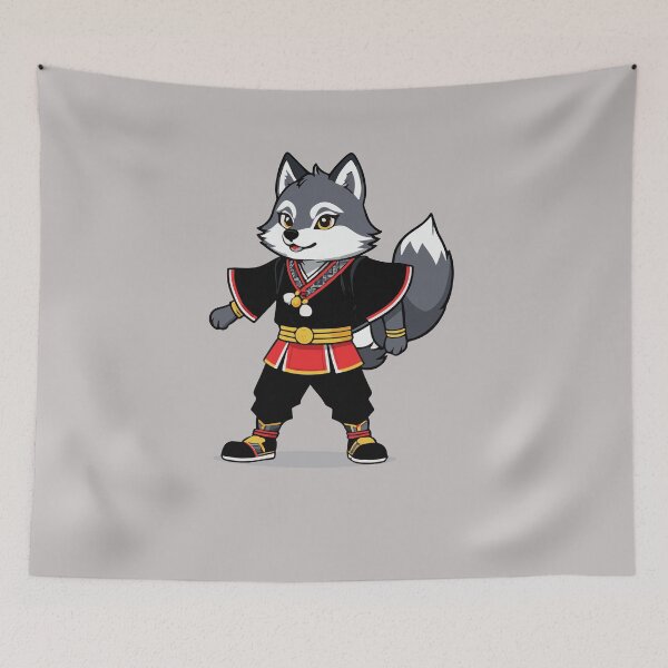 Item preview, traditional asain wolf designed and sold by Atlantico54.