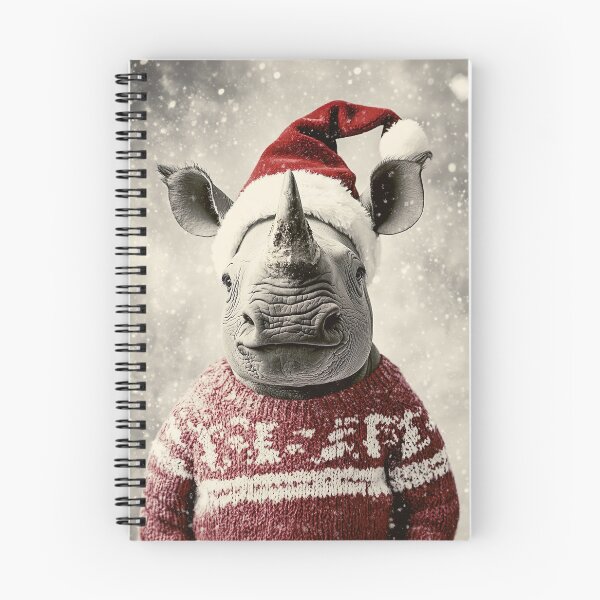 Item preview, Cute Christmas Rhino, Funny Retro Animal Photo designed and sold by CheekyAnimalz.
