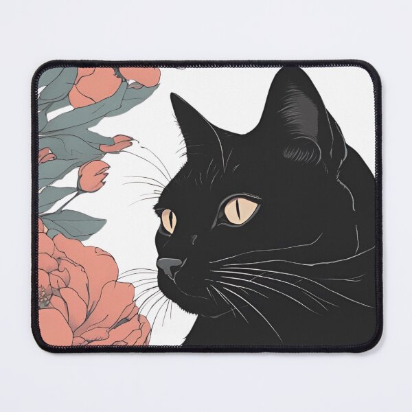Item preview, black cat cover with a floral autumn pattern in bright colors. designed and sold by Catophile.