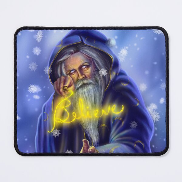 Item preview, Believe - Wizard Santa in Snow Casting Spell designed and sold by Tiffany Toland-Scott.