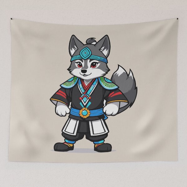 Item preview, Cool culture traditional asain wolf designed and sold by Atlantico54.