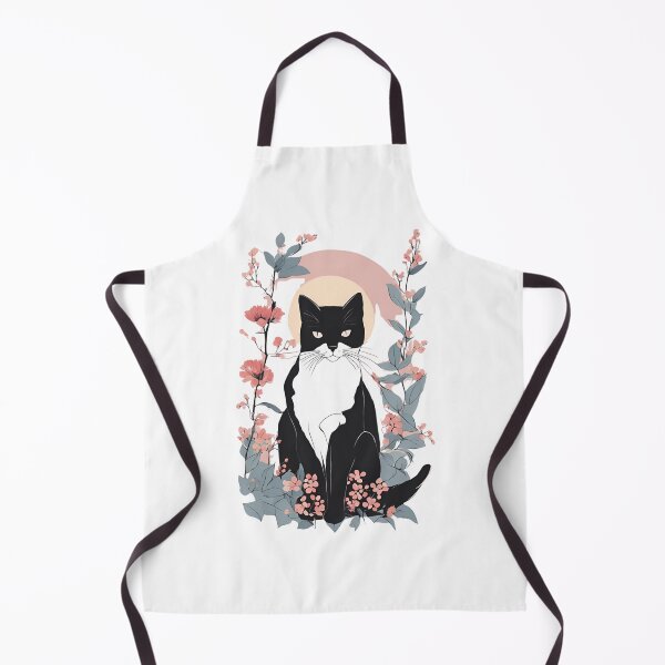 Item preview, Cozy tuxedo cat with colorful flowers in a fall-themed design. designed and sold by Catophile.