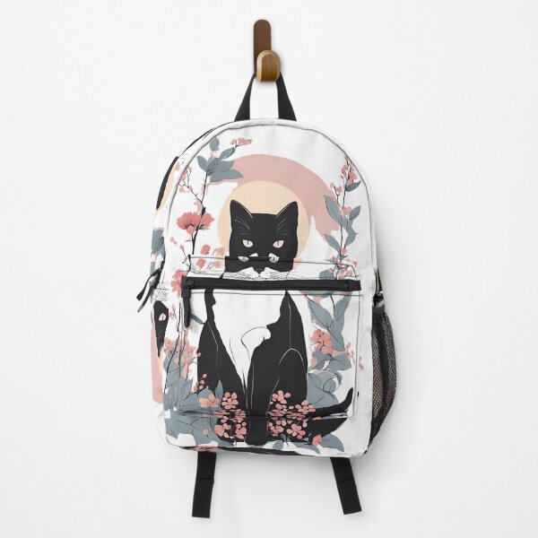 Item preview, Cozy tuxedo cat with colorful flowers in a fall-themed design. designed and sold by Catophile.