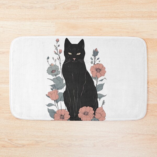 Item preview,  Black cat and vibrant flowers with a warm autumn aesthetic. designed and sold by Catophile.