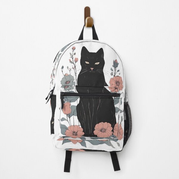 Item preview, Black cat and vibrant flowers with a warm autumn aesthetic. designed and sold by Catophile.