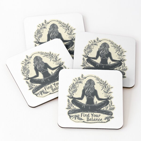 Item preview, Monochrome Find Your Balance Yoga Meditation Sticker designed and sold by Liseri.