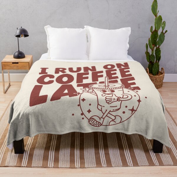 Item preview, I Run On Coffee Latte, cute and funny retro Coffee Latte lovers designed and sold by emmjott.