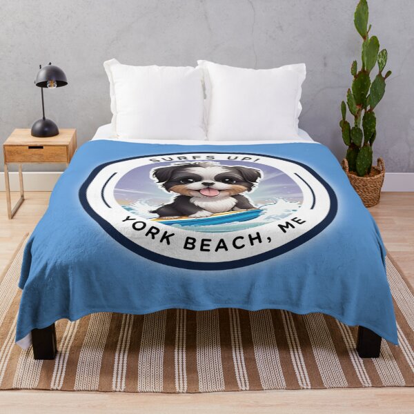 Item preview, “Surf’s Up” Cute Dog - York Beach, ME - Nubble-Cape Neddick designed and sold by SAMJA-Art.