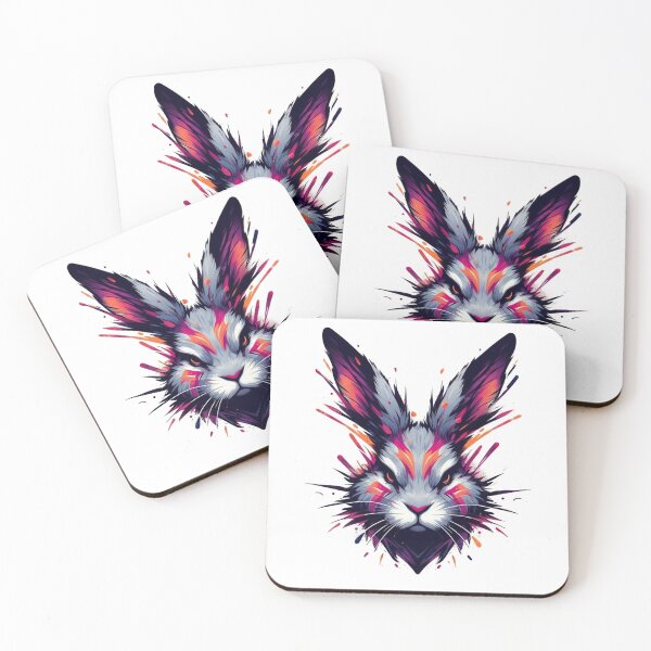 Item preview, Fierce Angry Rabbit Illustration - Bold Rabbit Art for Attitude Lovers designed and sold by gkhanco.