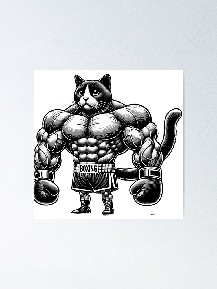 Thumbnail 1 of 3, Poster, Muscle Meow: Ultimate Boxing Cat designed and sold by Boxercat.