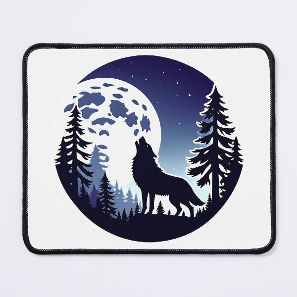 Aperçu de l'œuvre Loup hurlant  créée et vendue par CJdesignStudio.