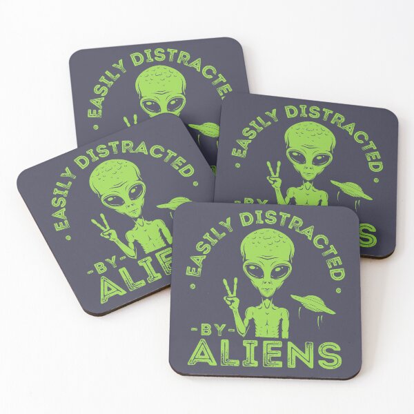 Item preview, Easily distracted by aliens, funny alien head, vintage ufologist designed and sold by lagunaklein.