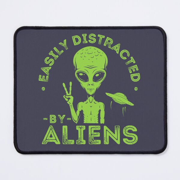 Item preview, Easily distracted by aliens, funny alien head, vintage ufologist designed and sold by lagunaklein.