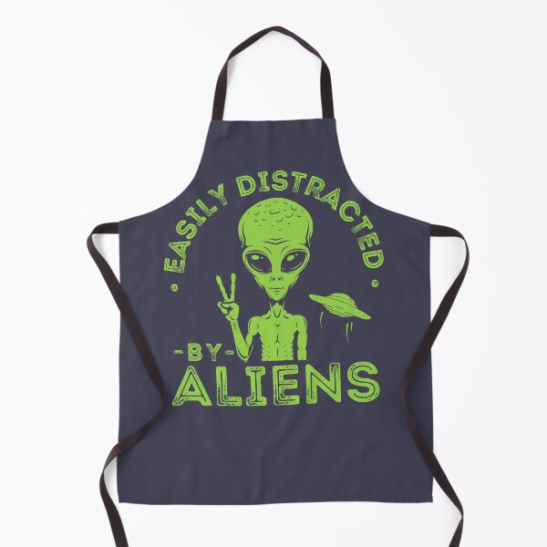 Item preview, Easily distracted by aliens, funny alien head, vintage ufologist designed and sold by lagunaklein.