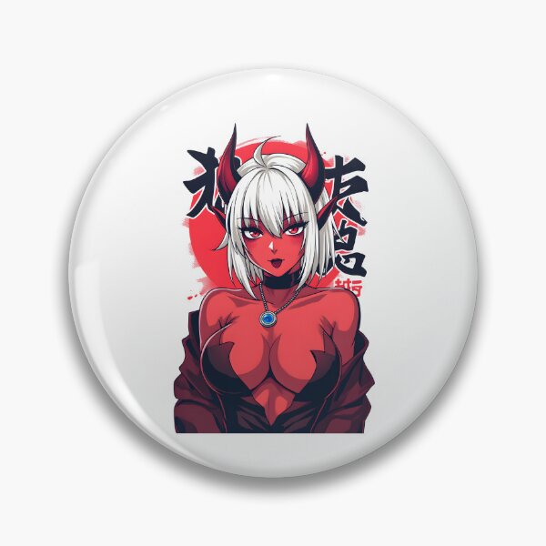 Item preview, Sexy Demon Anime Girl with Horns | Sultry White-Haired Waifu | Japanese Manga Art designed and sold by Anime Shape.