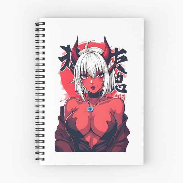 Item preview, Sexy Demon Anime Girl with Horns | Sultry White-Haired Waifu | Japanese Manga Art designed and sold by Anime Shape.