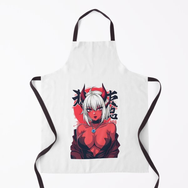 Item preview, Sexy Demon Anime Girl with Horns | Sultry White-Haired Waifu | Japanese Manga Art designed and sold by Anime Shape.