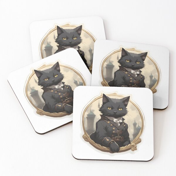 Item preview, Steampunk Cat Officer - Demure Feline Gentleman Portrait designed and sold by CrownedCanvas.