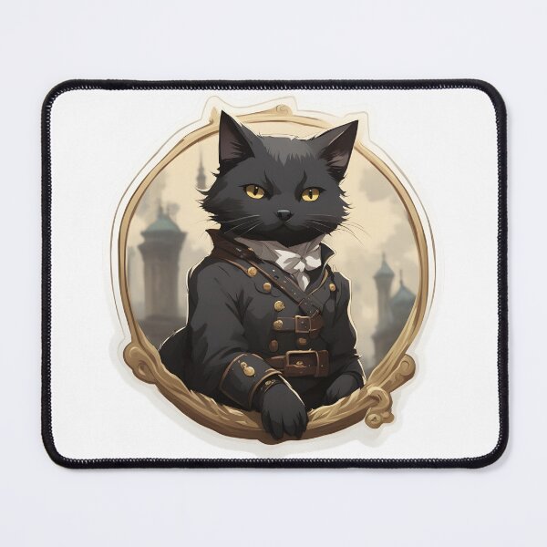 Item preview, Steampunk Cat Officer - Demure Feline Gentleman Portrait designed and sold by CrownedCanvas.