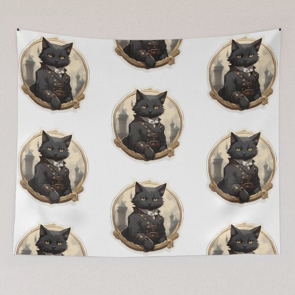 Item preview, Steampunk Cat Officer - Demure Feline Gentleman Portrait designed and sold by CrownedCanvas.