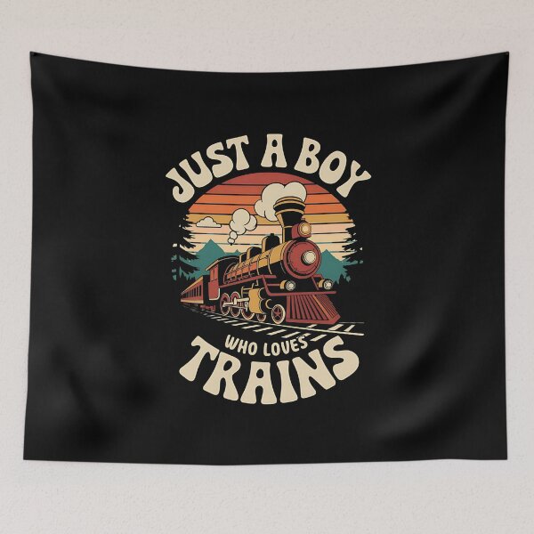 Item preview, Just A Boy Who Loves Trains Railroad Lovers Train Spotter designed and sold by Rafał Gierok.