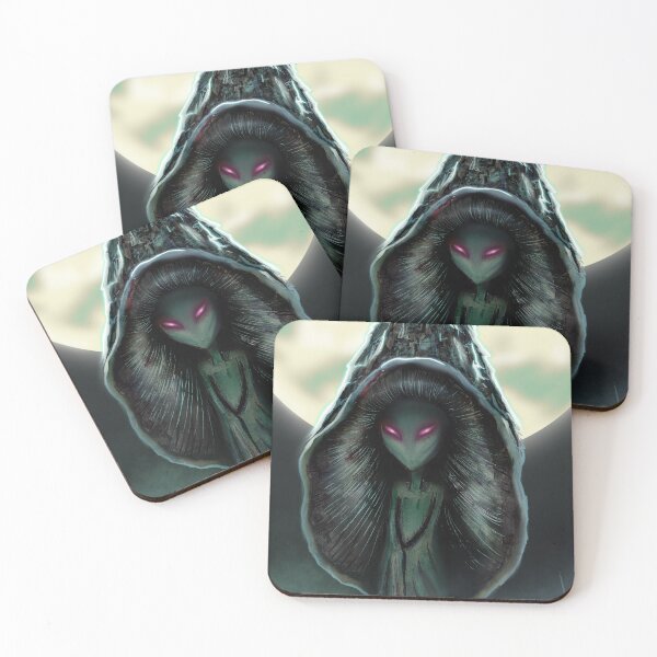 Item preview, Red eyed mushroom lady under a full moon designed and sold by SaskiaFranken.