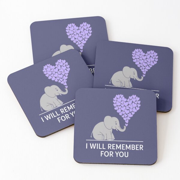 Item preview, Alzheimer awareness I will remember for you cute elephant designed and sold by The Art Vibe.