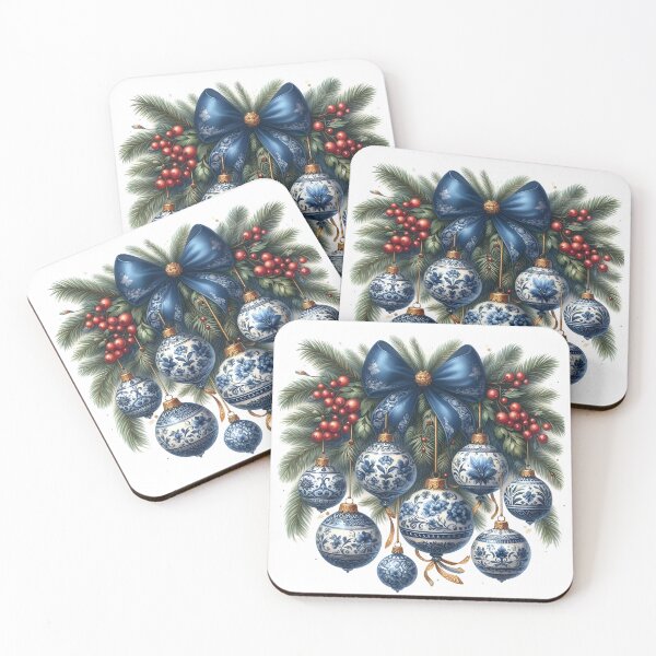 Item preview, Blue Chinoiserie Christmas designed and sold by svarupa.