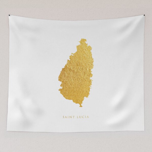 Item preview, Saint Lucia Gold Map designed and sold by ArtPrints.