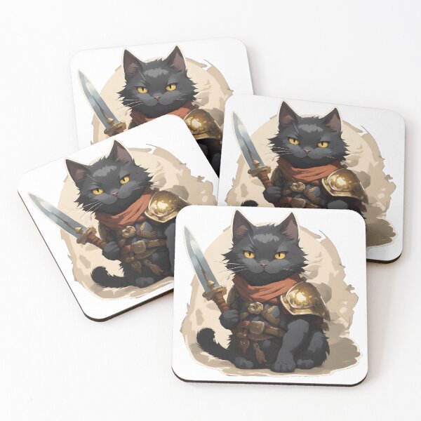 Item preview, Black Cat Rogue with Dagger and Armor designed and sold by CrownedCanvas.