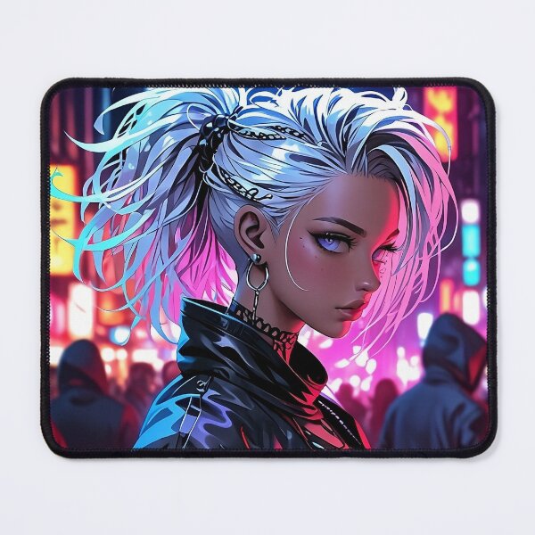 Item preview, Anime Posters Cyberpunk anime girl portrait Canvas Metal Print Poster Art Board designed and sold by RecortShirt.
